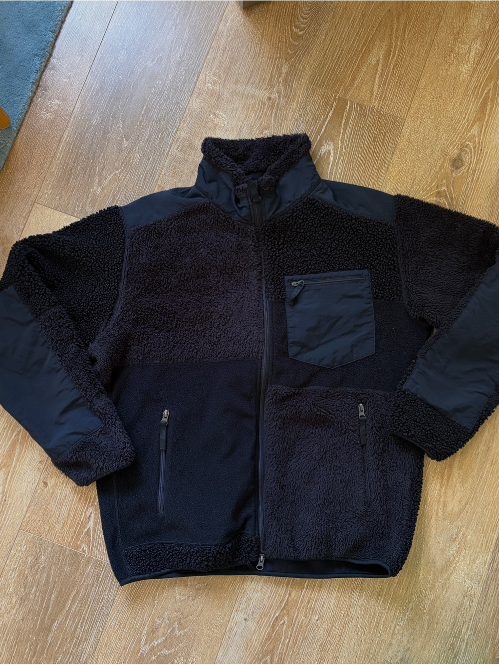 Uniqlo x Engineered Garments Black Sherpa Zip-Up Jacket